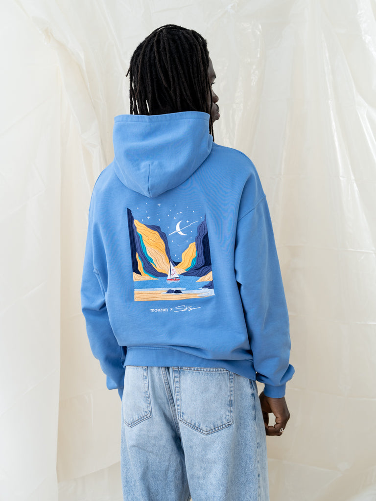 Intergalactic Voyage | Hoodie Vintage Blue - maezen