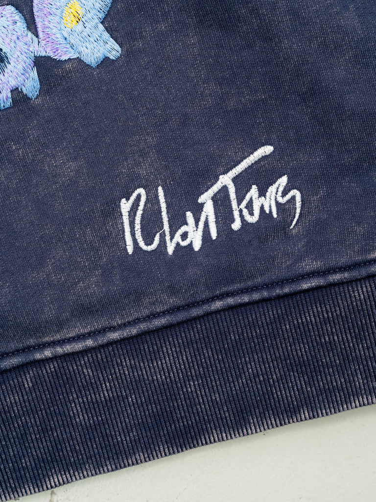 Flowers for maezen | Zip-Hoodie Washed Navy - maezen