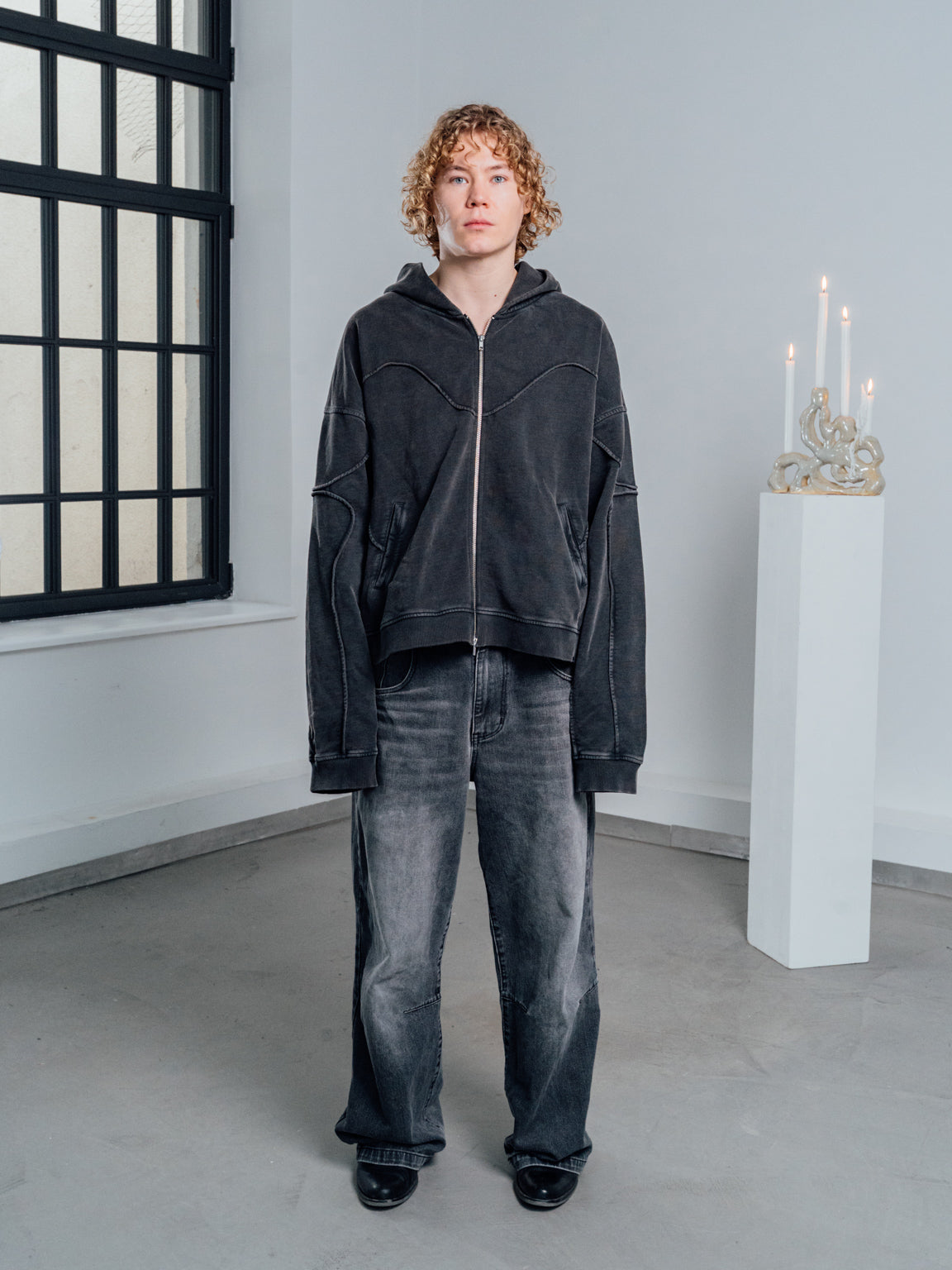 Tau | Zip-Hoodie Stone Grey – maezen