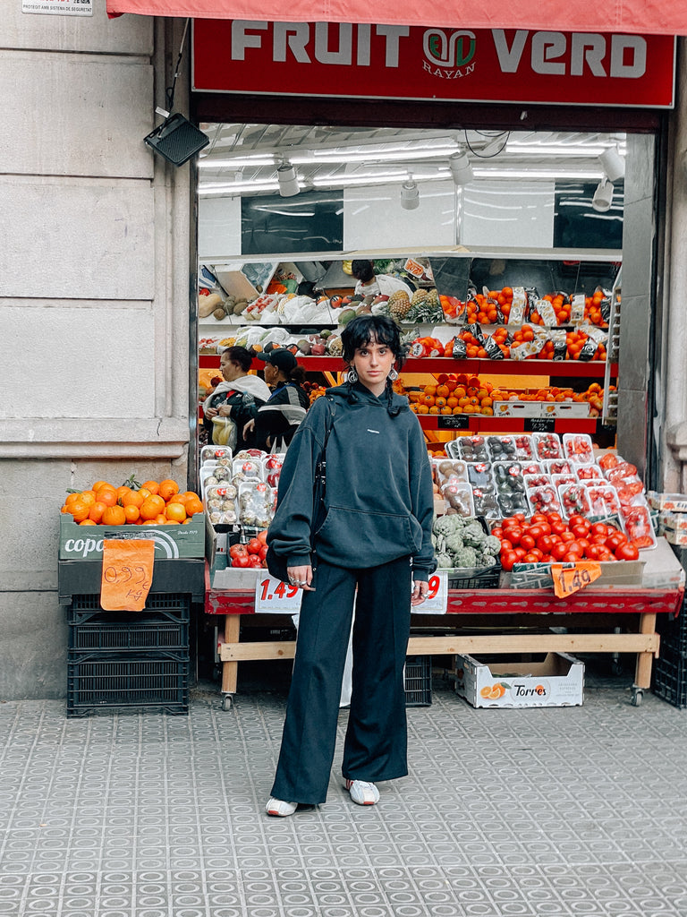 When you cross my mind | Hoodie Washed Black - maezen