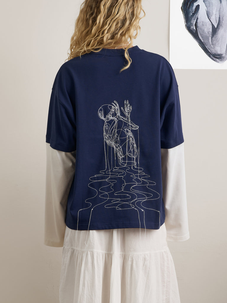 Gravis | Longsleeve Navy White - maezen