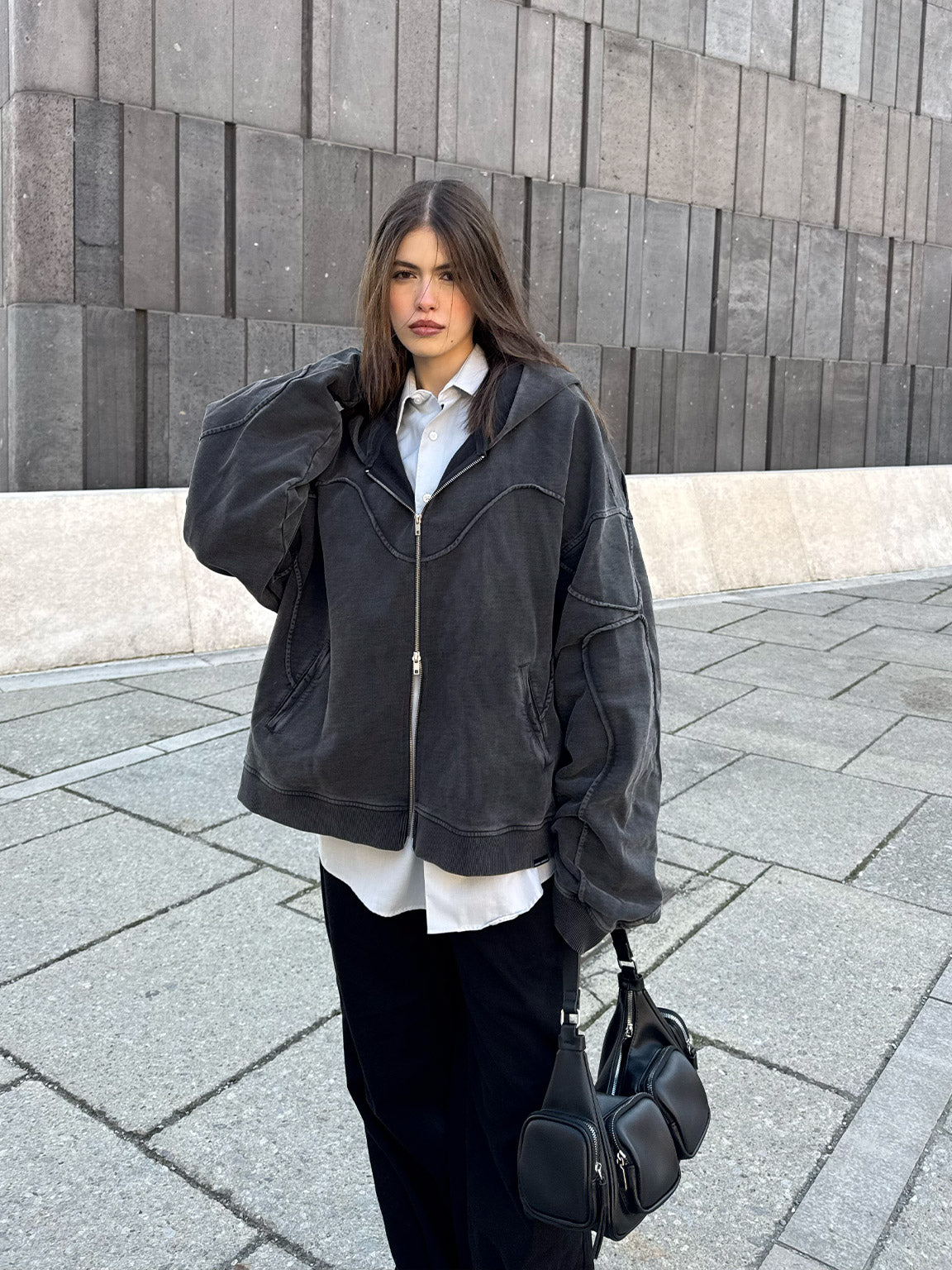 Tau | Zip-Hoodie Stone Grey – maezen