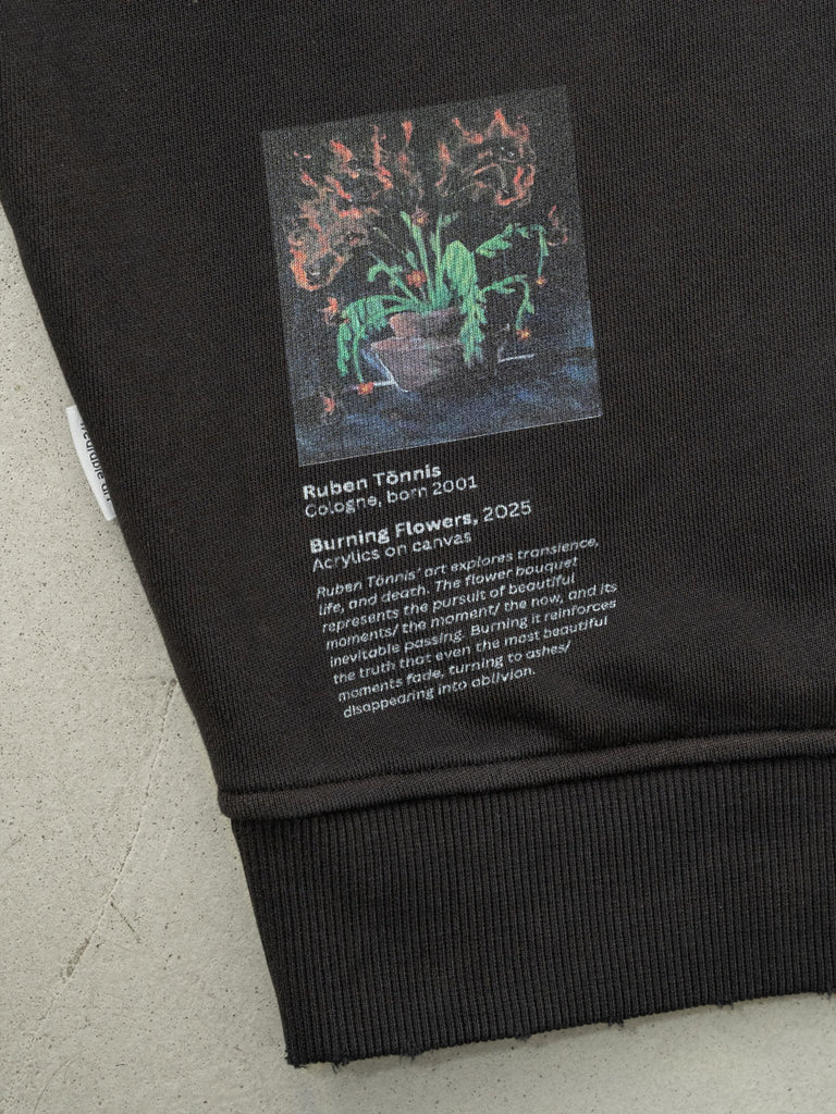 Flowers for You | Hoodie Washed Black - maezen