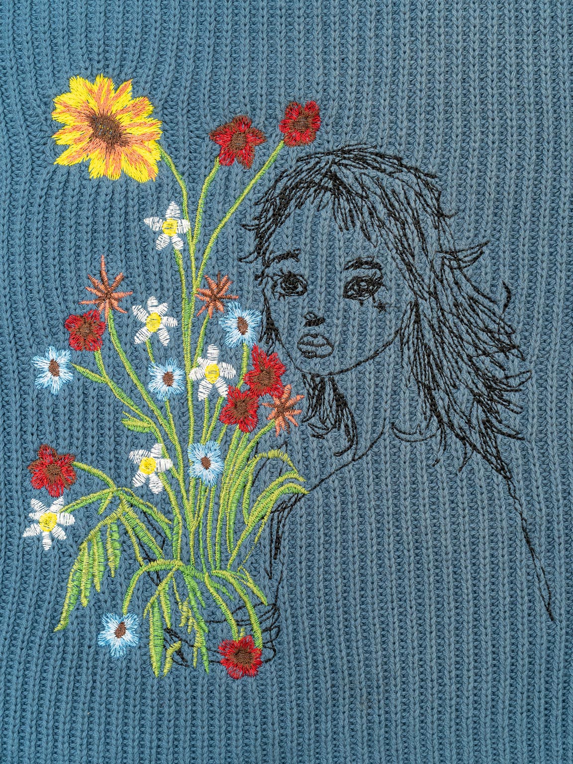 Too many Flowers | Knit Sweater Petrol – maezen