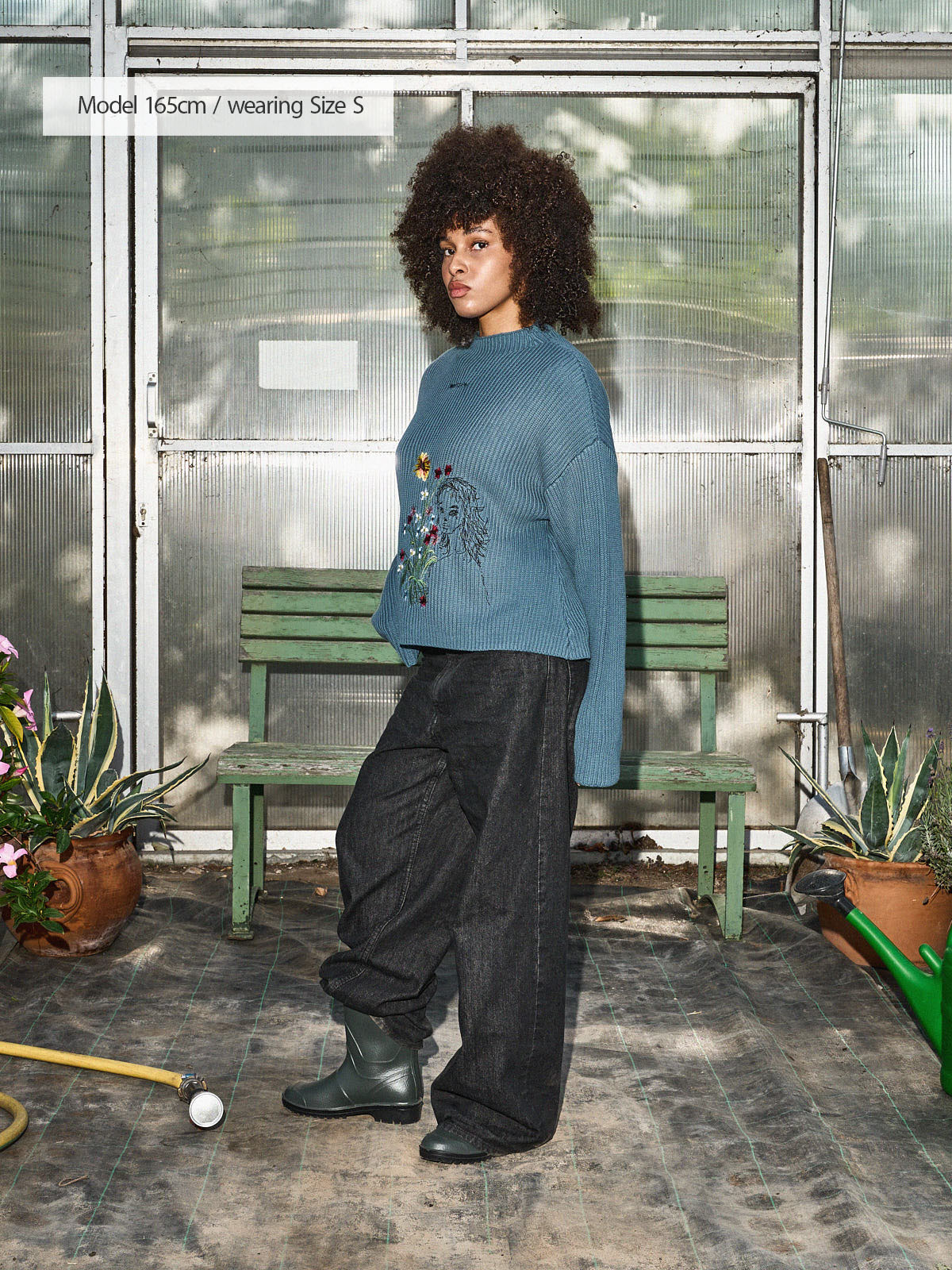 Too many Flowers | Knit Sweater Petrol – maezen