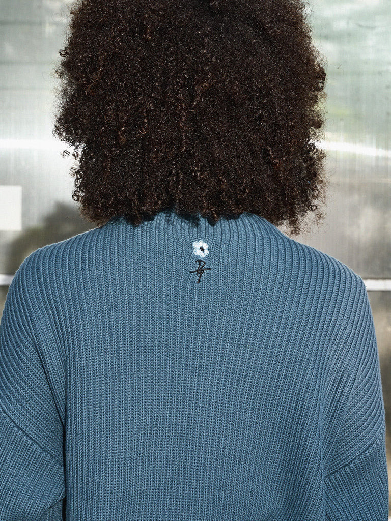 Too many Flowers | Knit Sweater Petrol - maezen