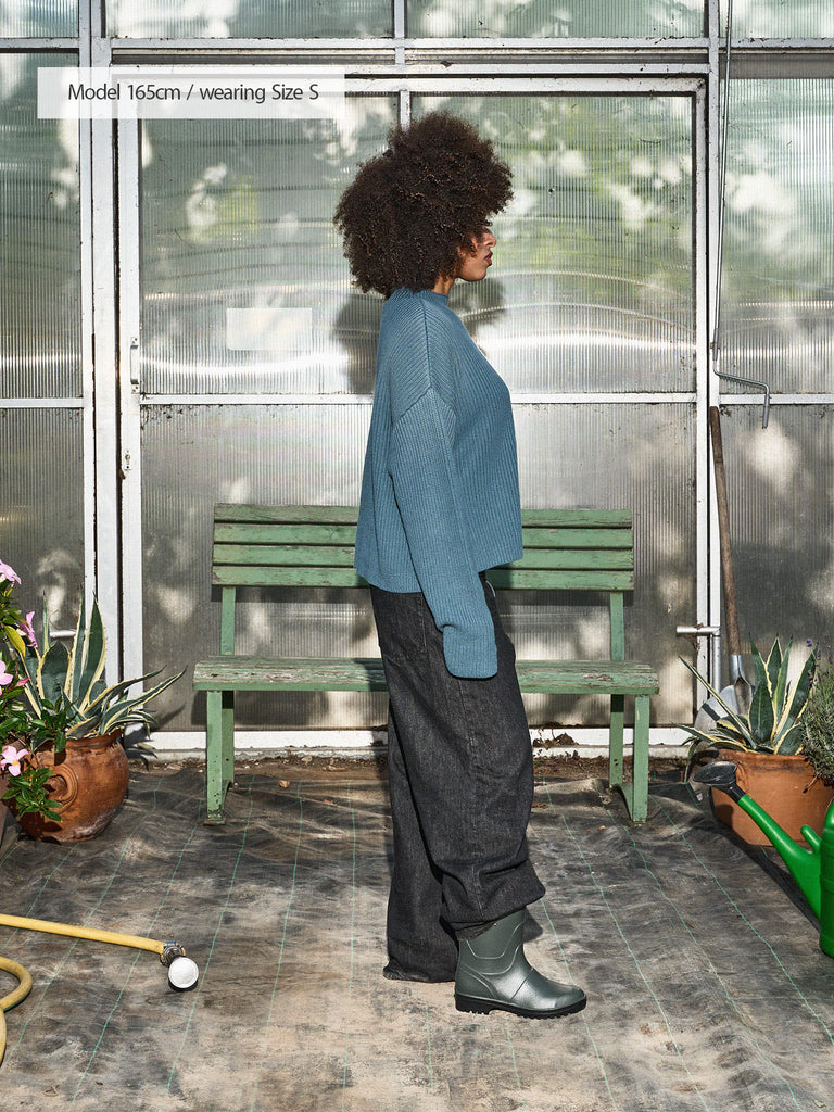 Too many Flowers | Knit Sweater Petrol - maezen