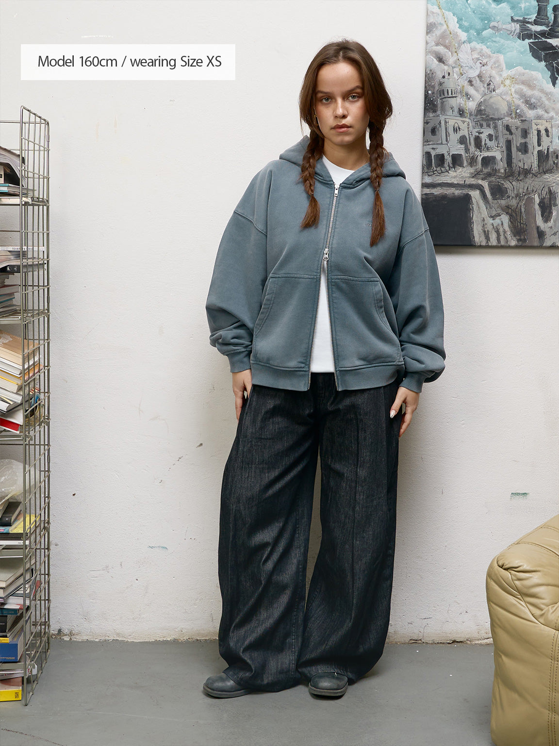 m*m様 ttt_msw Dot zip up hoodie（GREY） M 水 Desire of Steel | Zip-Hoodie Grey Blue – maezen