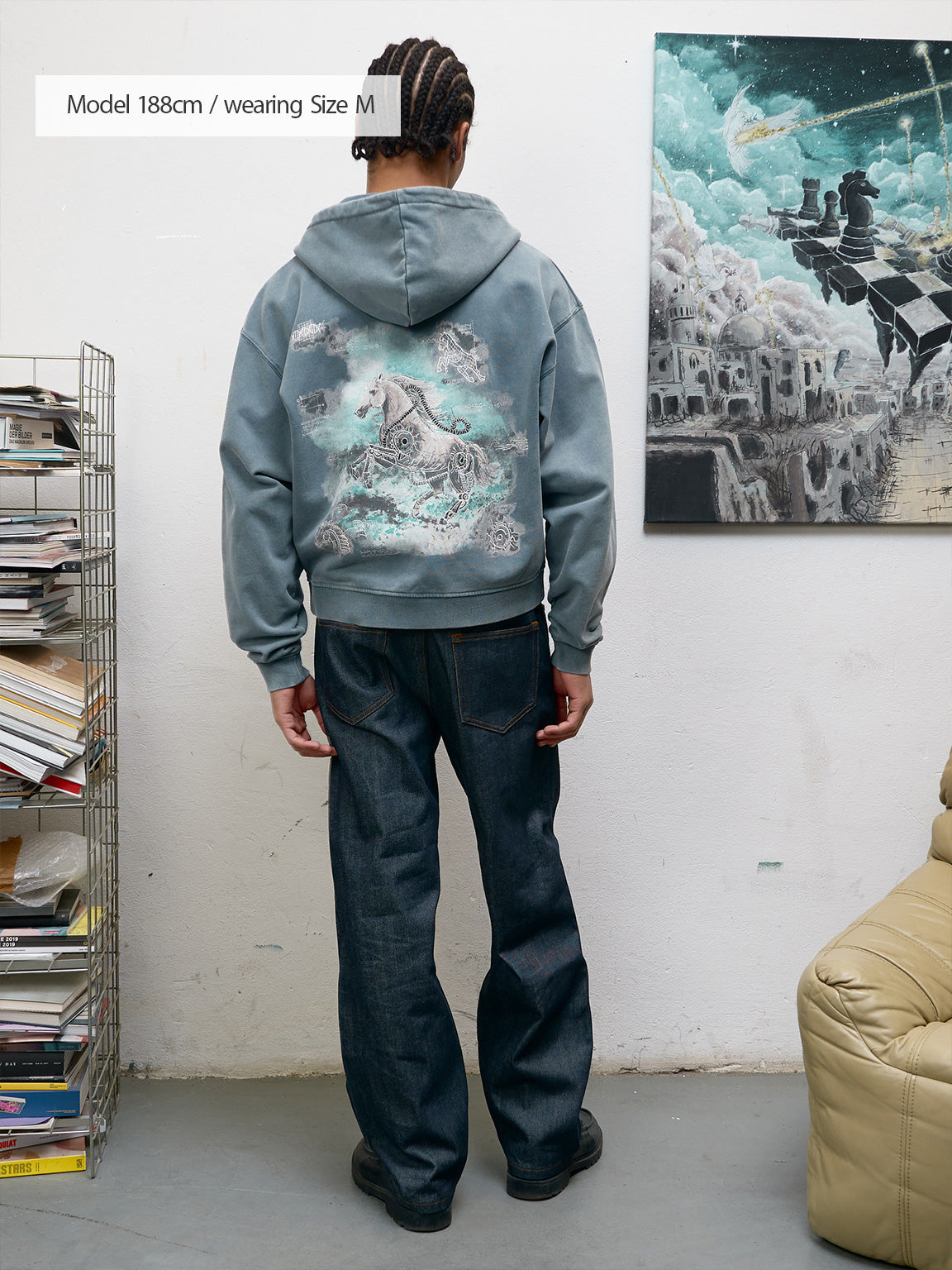 Desire of Steel | Zip-Hoodie Grey Blue – maezen