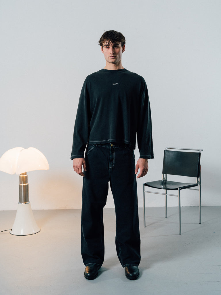 Internet Faces | Longsleeve Washed Black - maezen