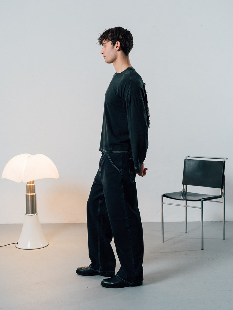 Internet Faces | Longsleeve Washed Black - maezen