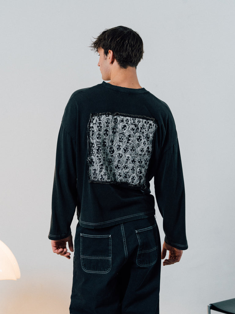 Internet Faces | Longsleeve Washed Black - maezen