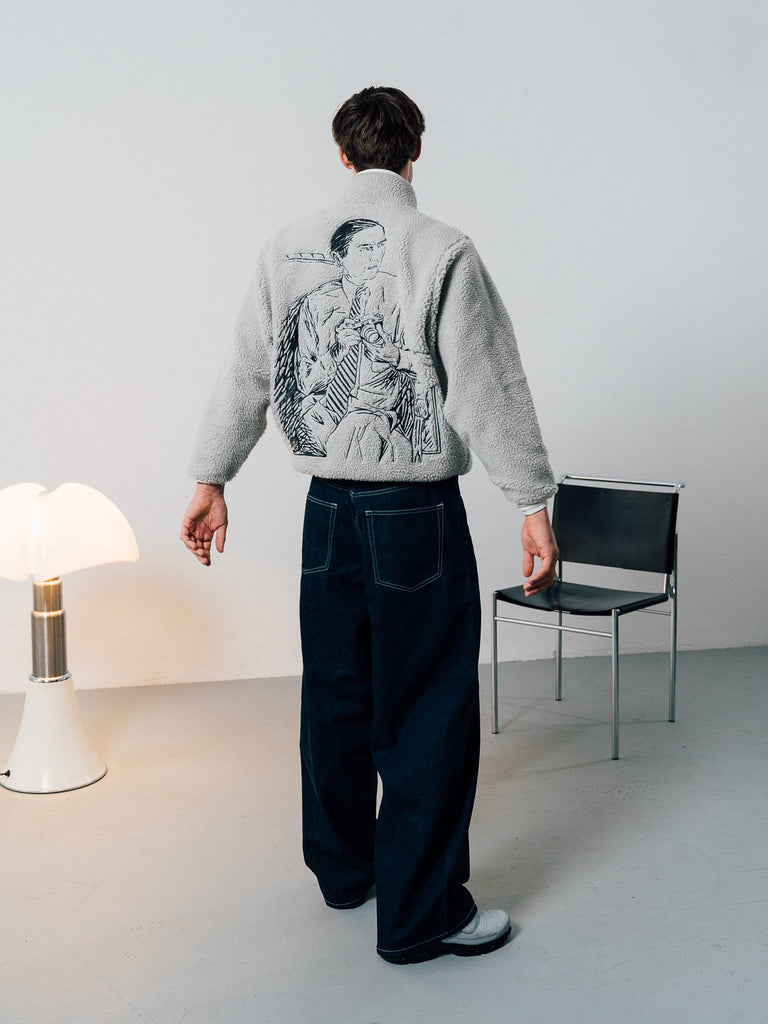 Le Regardeur | Fleece Jacket Stone Grey - maezen