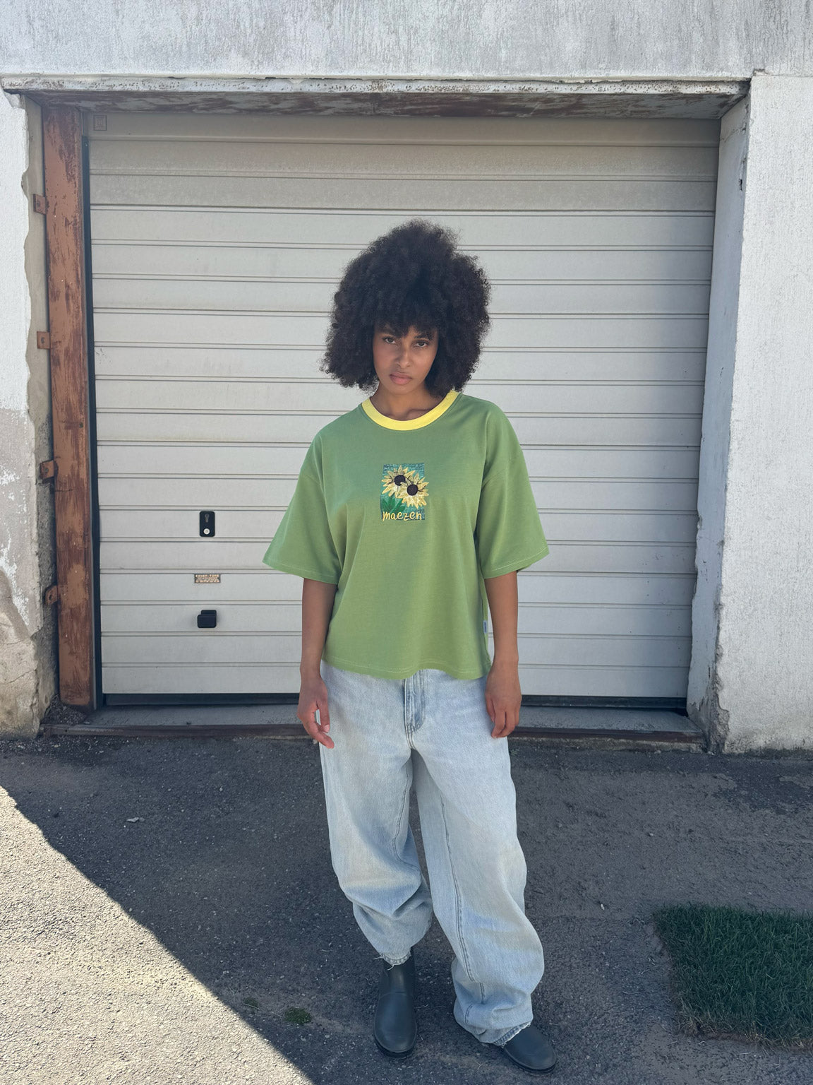 Sonnenblumen | T-Shirt Washed Green – maezen
