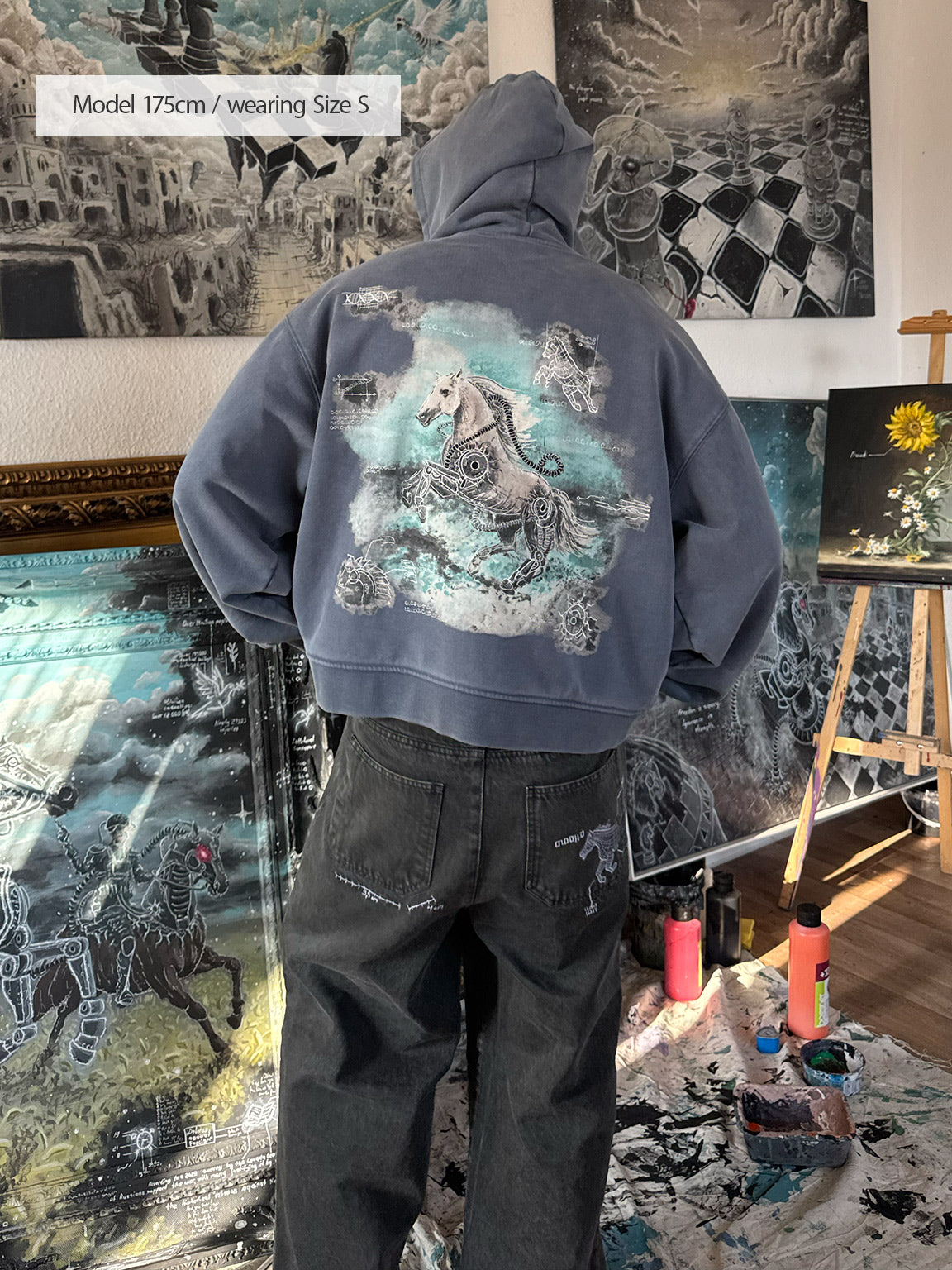 Desire of Steel | Zip-Hoodie Grey Blue – maezen
