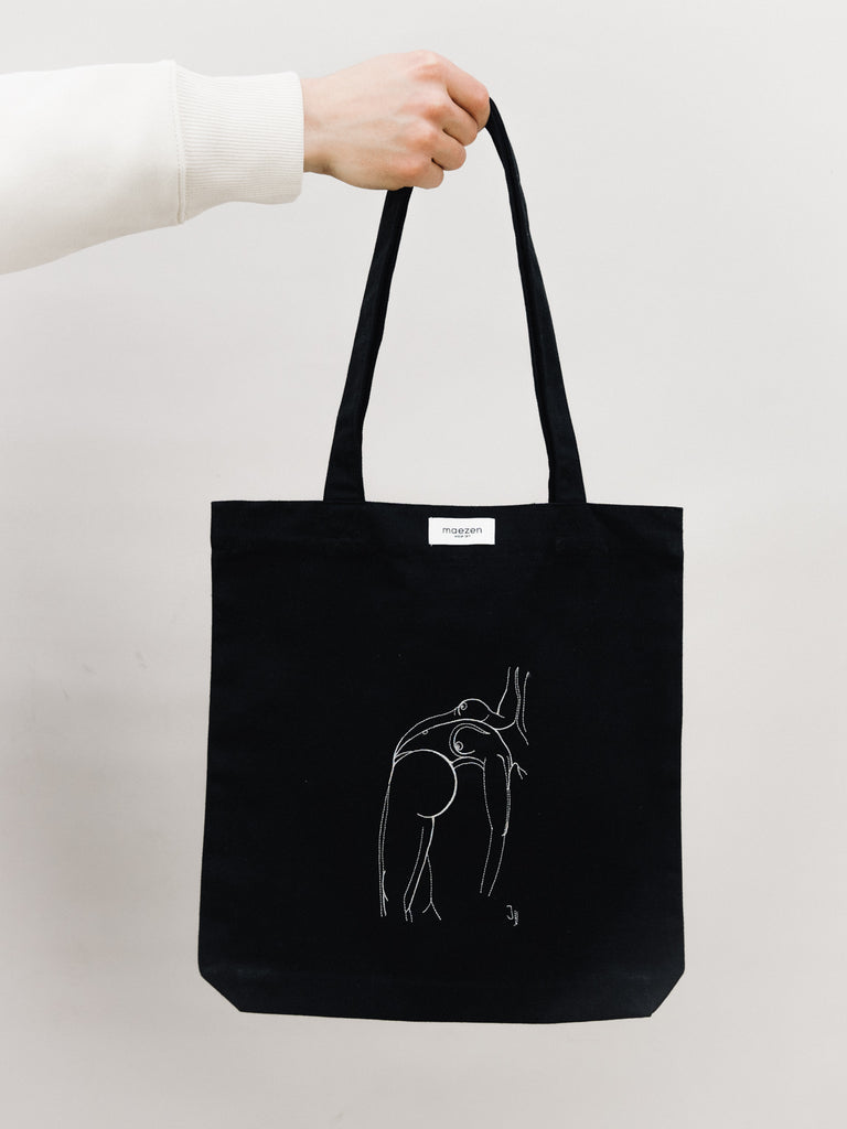 Worn Out - Feet First | Tote Bag BLACK EDITION - maezen